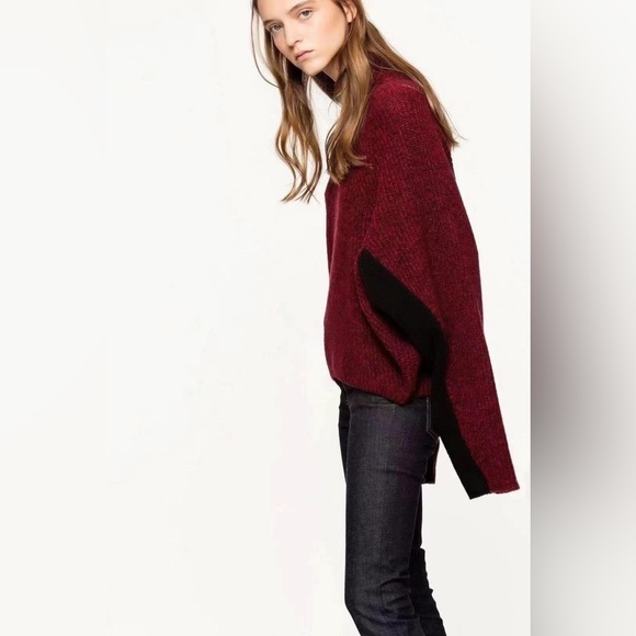 NWT Zadig & Voltaire Lola Dark Red Wool Sweater - Picture 2 of 5